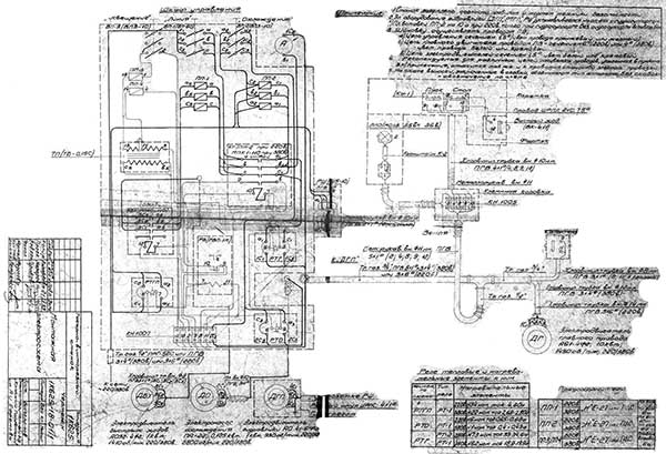 Монтажна схема токарно-гвинторізного верстата 1К625 Схема Монтажна токарно-гвинторізного верстата 1К625